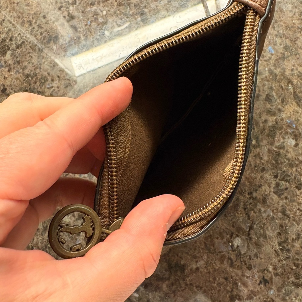 Authentic Florence Leather Market Tan Leather Wristlet Clutch Purse - Picture 5 of 5